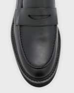 Image 4 of 6: Stuart Weitzman Ultralift Leather Casual Penny Loafers