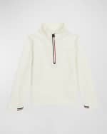 Image 1 of 5: Moncler Grenoble Kid's Fleece Quarter-Zip Pullover, Size 8-14