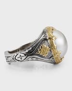 Image 4 of 5: Konstantino Sterling Silver and 18K Gold Pearl Ring