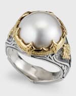 Image 3 of 5: Konstantino Sterling Silver and 18K Gold Pearl Ring
