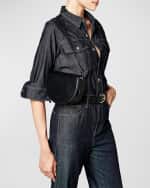 Image 3 of 6: Il Bisonte Snodo Flap Leather Crossbody Bag