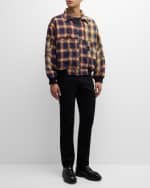 Image 2 of 6: Givenchy Men's Patchwork Plaid Workwear Jacket