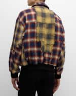 Image 5 of 6: Givenchy Men's Patchwork Plaid Workwear Jacket
