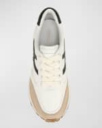 Image 4 of 4: Veronica Beard Valentina Mixed Leather Retro Sneakers