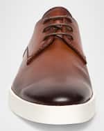 Image 3 of 5: Santoni Men's Atlantis Leather Oxfords