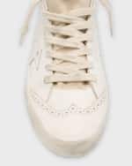 Image 4 of 6: Golden Goose Mid Star Mixed Leather Wing-Tip Sneakers