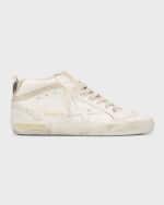 Image 1 of 6: Golden Goose Mid Star Mixed Leather Wing-Tip Sneakers