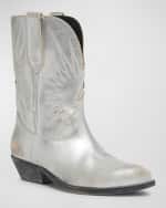 Image 4 of 5: Golden Goose Wish Star Metallic Distressed Cowboy Boots