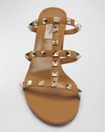 Image 4 of 6: Valentino Garavani Rockstud Caged Block-Heel Slide Sandals