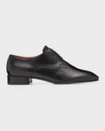 Image 1 of 6: THE ROW Kay Leather Oxford Loafers