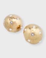 Image 1 of 5: Saint Laurent Rhinestone Dome Clip On Earrings