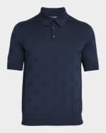 Image 1 of 6: Dolce&Gabbana Men's DG Jacquard Silk Polo Shirt