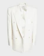 Image 1 of 7: Saint Laurent Oversized Wool-Blend Blazer Jacket