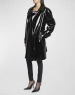 Image 5 of 6: Saint Laurent Vinyl Belted Trench Coat