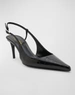 Image 5 of 6: Saint Laurent Vendome Croco Slingback Pumps