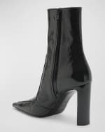 Image 2 of 5: Saint Laurent Faubourg Leather Buckle Ankle Boots