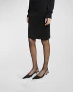 Image 2 of 6: Saint Laurent Oxalis Net Buckle Slingback Pumps