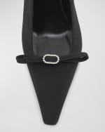 Image 3 of 5: Saint Laurent Sadie Silk Slingback Pumps