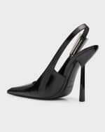 Image 2 of 5: Saint Laurent Lee Leather Slingback Pumps