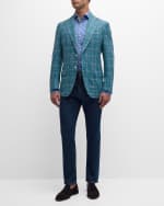 Image 2 of 5: Isaia Men's Windowpane Wool-Blend Sport Coat