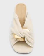 Image 5 of 5: JW Anderson Corner Cotton Chain Twist Slide Sandals
