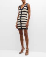 Image 1 of 6: Cara Cara Nicole Sleeveless Stripe Knit Bodycon Mini Dress