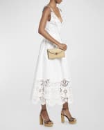 Image 2 of 6: Valentino Garavani Rockstud Flap Leather Wallet on Chain