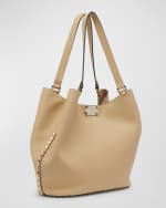 Image 4 of 6: Valentino Garavani Small Rockstud Leather Tote Bag