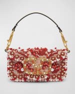 Image 1 of 5: Valentino Garavani Loco Small Coral Jewel Chain Shoulder Bag