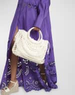 Image 3 of 6: Valentino Garavani Allover Knot Braided Drawstring Tote Bag