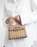 Image 2 of 6: Valentino Garavani VSLING Small Straw Top-Handle Bag