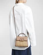Image 3 of 6: Valentino Garavani VSLING Small Straw Top-Handle Bag