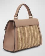 Image 4 of 6: Valentino Garavani VSLING Small Straw Top-Handle Bag