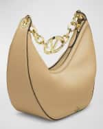 Image 4 of 6: Valentino Garavani Small VLOGO Moon Hobo Bag