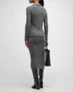 Image 3 of 7: TSE Cashmere Cashmere Ribbed Long-Sleeve Polo