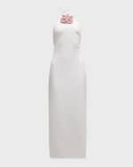 Image 1 of 6: Retrofete Lexie Embellished Backless Halter Midi Dress