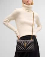 Image 2 of 6: Saint Laurent Envelope Triquilt Medium YSL Shoulder Bag in Smooth Quilted Leather