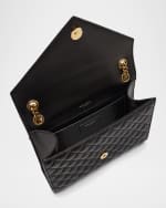 Image 5 of 6: Saint Laurent Envelope Triquilt Medium YSL Shoulder Bag in Smooth Quilted Leather