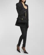 Image 2 of 6: Saint Laurent College Medium Flap YSL Shoulder Bag in Quilted Tweed