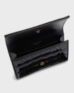 Image 4 of 4: Saint Laurent YSL Monogram Small Flap Wallet in Quilted Patent Leather