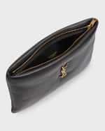 Image 5 of 6: Saint Laurent Calypso Small YSL Clutch Bag in Smooth Padded Leather