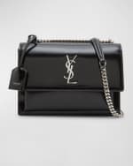 Image 1 of 6: Saint Laurent Sunset Medium YSL Crossbody Bag in Patent Leather