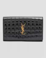 Image 1 of 6: Saint Laurent Cassandre YSL Wallet on Chain in Quilted Patent Leather