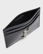 Image 3 of 4: Saint Laurent YSL Monogram Card Case in Spazzolato Leather