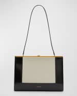 Image 1 of 6: Saint Laurent Le-Anne Marie Large Shoulder Bag in Bicolor Smooth Leather