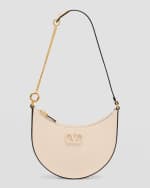 Image 1 of 6: Valentino Garavani VLOGO Mini Leather Hobo Shoulder Bag