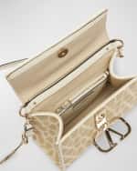 Image 5 of 6: Valentino Garavani VSLING Small VLOGO Raffia Top-Handle Bag