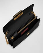 Image 5 of 6: Valentino Garavani VLOGO Flap Leather Wallet on Chain