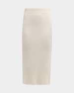 Image 2 of 6: ELEVEN SIX Zoe Ribbed Side-Slit Midi Pencil Skirt
