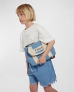 Image 2 of 5: Chloe Kid's Denim Grosgrain Crossbody Bag